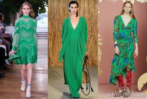 зеленые платья весна-лето 2018