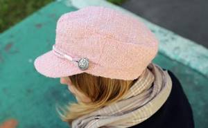 Женская кепка Шарли розовая вид сверху
