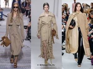 Women&#39;s outerwear spring-summer 2021 - Long beige trench coats
