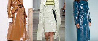Женская верхняя одежда весна-лето 2018 - пальто-миди из лакированной кожи