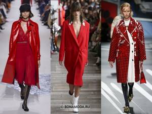 Женская верхняя одежда весна-лето 2021 - яркие красные пальто
