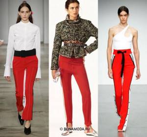 Женские брюки весна-лето 2021 - Яркие красные брюки