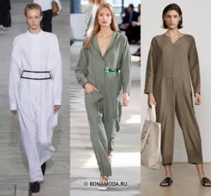Women&#39;s jumpsuits spring-summer 2021 - minimalist jumpsuits with long sleeves