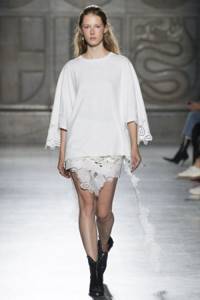 Women&#39;s tunics spring-summer 2021 - Short white tunic blouse Fausto Puglisi